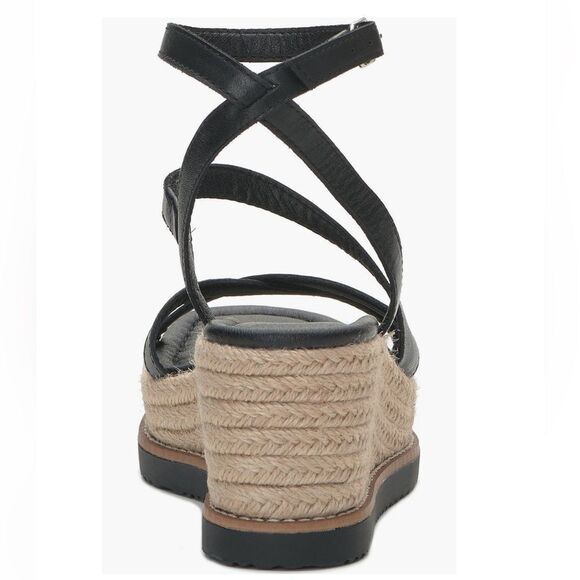 NWT LUCKY BRAND BLACK CAROLIE ESPADRILLE WEDGE STRAPPY SANDAL WOMENS NEW IN BOX - Picture 7 of 10